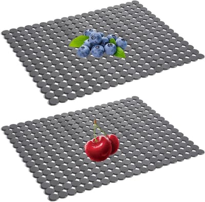 Afdruipmat voor gootsteen, op maat snijden, 2 stuks, 40 x 30 cm, pvc-bescherming, antislip en duurzaam, geschikt voor roestvrij staal en keramiek