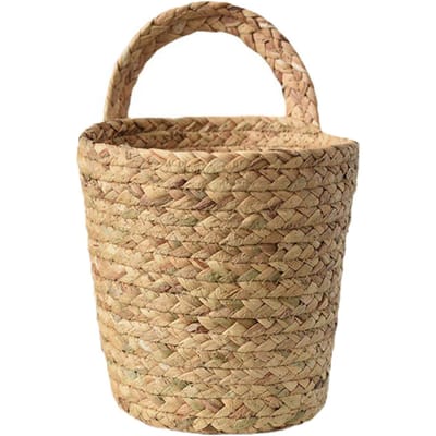 Zeegras Opbergmand Wandhangende Mand Opbergrek Tuin Plantenmand Pushgrass Hangend brown