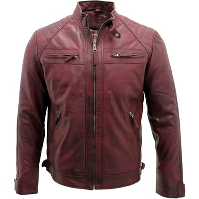 Leren Rock Racing gewatteerd bikerjack