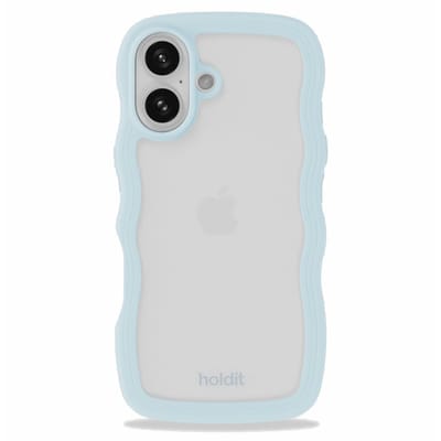 Phone Case Wavy Mineral Blue/Transparent iPhone 16