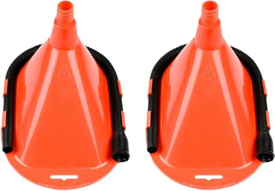 Benson Trechter - 2x - afneembare slang - oranje - kunststof - 20 x 13 cm - vloeistof bijvullen