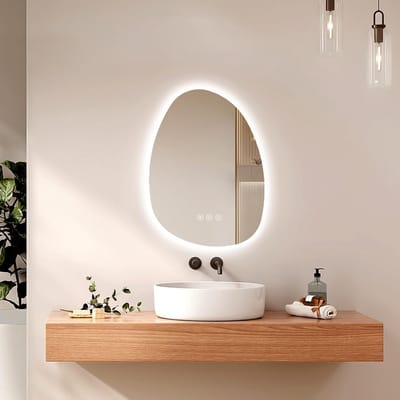Badkamerspiegel met Verlichting 75 x 55 cm - Dimbaar, 3 Lichtkleuren, Anti-Beslag Functie en Energiezuinige LED