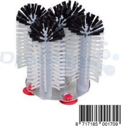 ProGlans® Spoelborstel voor (bier)glazen 5x18cm Grijs met aluminium voet