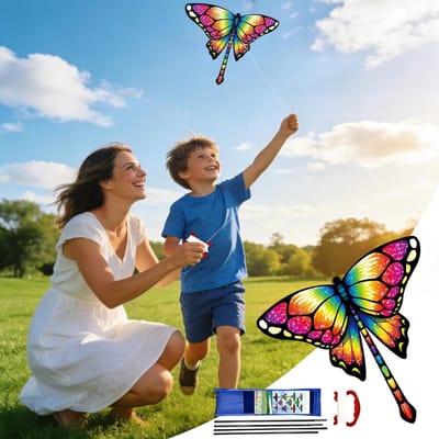 Grote Vlieger - Kindervlieger Outdoor - Buiten Spelen - Scheurbestendige Stof - 100m Draad - Kleurrijk