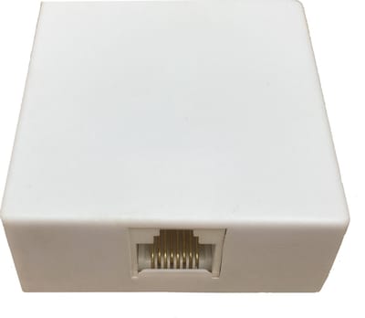 WANDCONTACTDOOS UTP, 8-polig modulair RJ45 - opbouw - schroefaansluitingen - voor data of telefonie - aansluitdoos