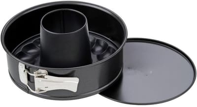 Famanu – Ronde springvorm Ø 20 cm met platte en buisbodem, veelzijdige stalen bakvorm met anti-aanbaklaag