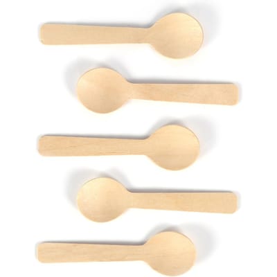 100 stuks Wegwerp Houten Lepels IJs Theelepel 10cm Bestek Servies Benodigdheden