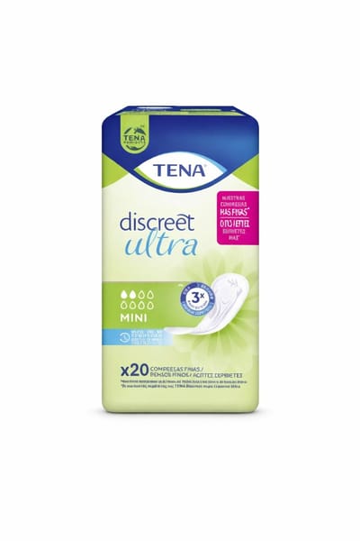 TENA Discreet Ultra Mini Incontinentie Pads – 20 Stuks – Discreet en dun
