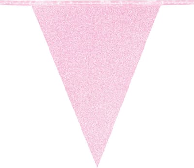 Boland - Kartonnen vlaggenlijn Glitter lichtroze - Glitter & Glamour - Glitter - Glamour - Feestversiering - Babyshower
