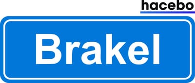 Hacebo - Plaatsnaam Sticker - 29x10 CM - Brakel sticker - Verkeersborden sticker - grappige cadeaus - Brakel