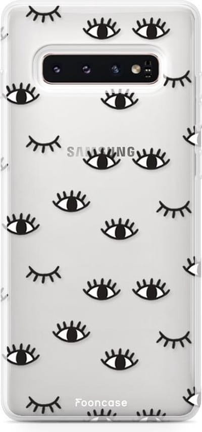 Fooncase Hoesje Geschikt voor Samsung Galaxy S10 - Shockproof Case - Back Cover / Soft Case - Eyes /Ogen