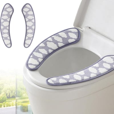 Toiletbrilhoes - Zachte WC-bril - Extra Comfort - TPR Lijm - Universele Pasvorm - Blauw