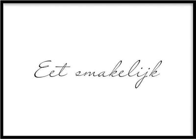 Poster Smakelijk - 30x40 cm Met fotolijst - Quotes Poster - Ingelijst - WALLLL