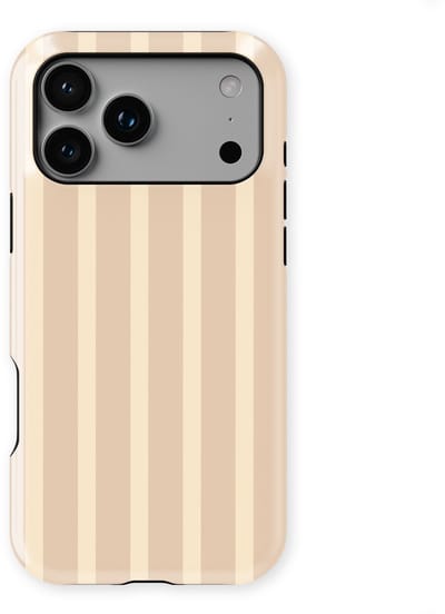 DripCase Gestreept Hoesje geschikt voor iPhone 17 Pro | Backcover met Mag | Stripes Motief | Trendy Case geschikt voor iPhone 17 Pro met Strepen Milk Blush