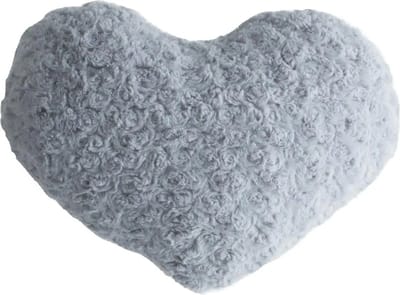 Atmosphera pluche bank kussen hartje vorm - grijs - 28 x 36 cm - Sierkussens - voor binnen