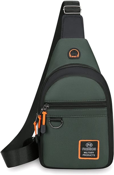 Crossbody Tas Heren I Schoudertas I Heuptas I Sling Bag I Met Hoofdtelefoon Kabel Opening I 3 Vakken I Waterafstotend I Groen