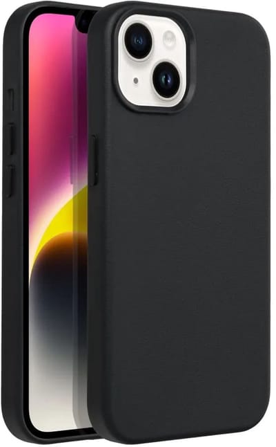 Casify Leren Hoesje geschikt voor MagSafe iPhone 15 Hoesje - Zwart
