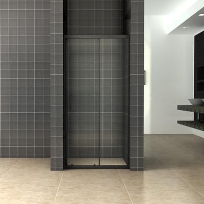 Wiesbaden Skyline nis schuifdeur 1100 x 2000 x 8 mm nano helder glas/mat zwart