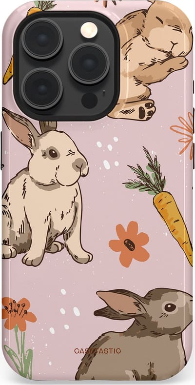 Casetastic Hoesje Geschikt voor Apple iPhone 15 Pro Magsafe - Stijlvolle Beschermende Duo-layer Case - Hop hop knuffels