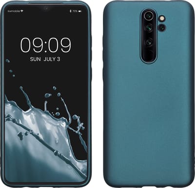 kwmobile telefoonhoesje geschikt voor Xiaomi Redmi Note 8 Pro - Hoesje voor smartphone - Back cover in Metallic carabisch blauw