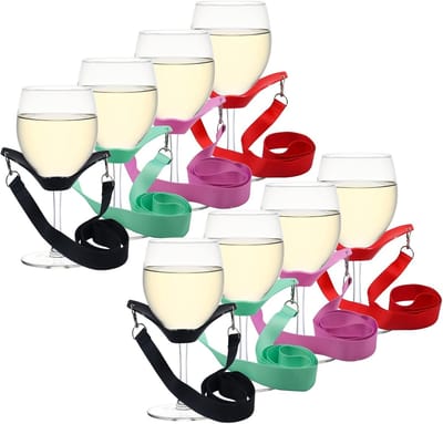 Solidchoice - Set van 8 Hangende Wijnglas Houder voor Feesten en Picknicks
