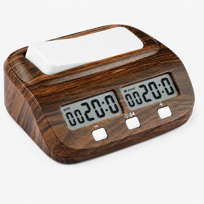 Digitale Schaakklok met Vertraging en Bonusfunctie voor Bordspellen - Houtlook Timer voor Professionele Spelers