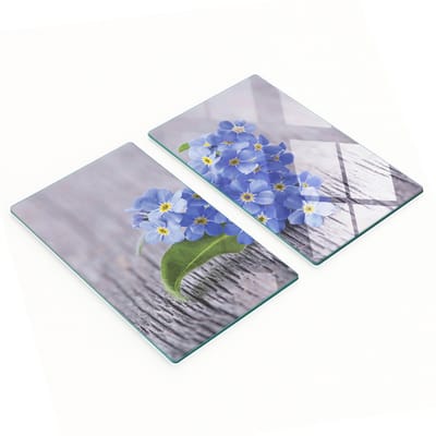 Glazen snijplanken met vergeet-me-nietjesmotief, 2x30x52 cm