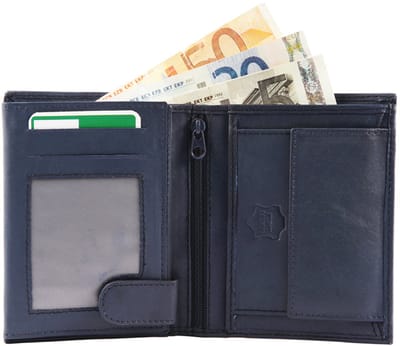 Excellanc heren portemonnee leer Billfold Blauw