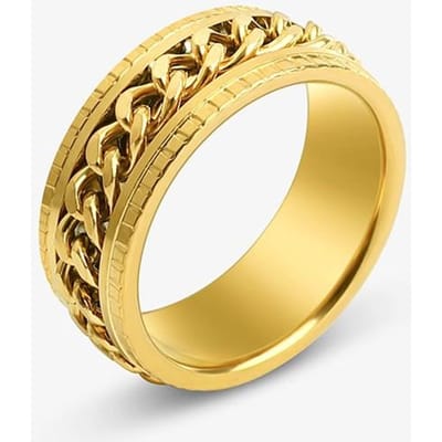 Anti-Angst Ontspannende Fidget Ringen Voor Mannen Romeinse Cijfers Titanium Staal Draaibare Ketting Knokkelring Gratis Verzending Anillo 10