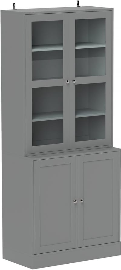 HOMCOM-Boekenkast-MDF-76x40x178,5cm-Grijs
