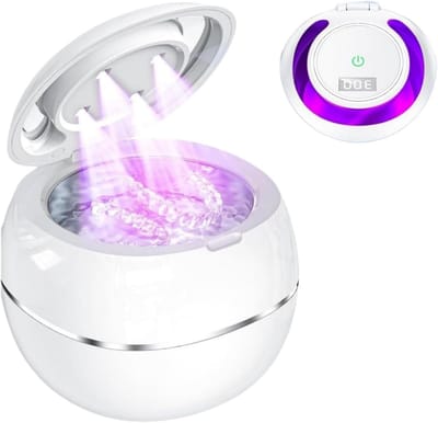 Ultrasone Reiniger - Tandheelkundig Apparaat - Hygiënisch Reinigen - Dubbele Actie UV - 5 minuten modus - Wit