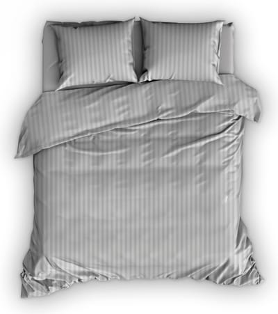 Dekbedovertrek Satin Dor Satijnstreep Silver 240x220 cm (Grijs)