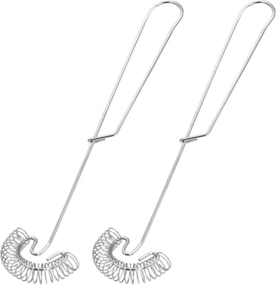 Set van 2 lange veerkloppers van 430 roestvrij staal (28cm), handmengstaafjes voor eieren melk koffie sauzen en thuisbakken