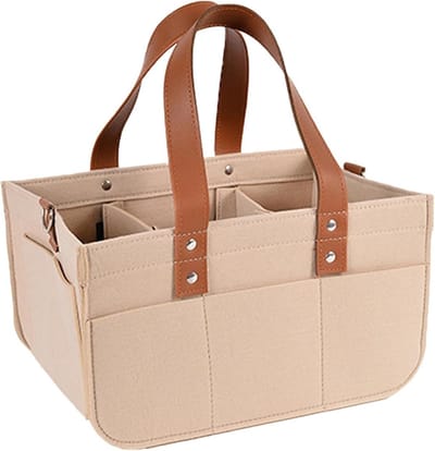 Vilten Luiertas - Baby Organizer - Baby Spullen - Grote Capaciteit - 40 x 21 cm - Grijs