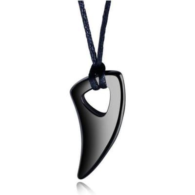 Wolfstand Halsketting Titanium Staal Hanger Peng Chaoren Hoorn Hanger black
