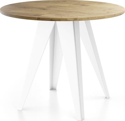Eettafel Rond - Uittrekbare Tafel - Gezellig Tafelen - Industriële Stijl - 90 tot 130 cm - Eiken