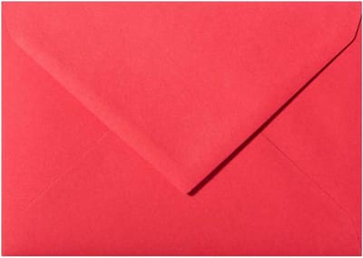 25 Rode DIN C6 Enveloppen (114x162 mm) voor Wenskaarten en Uitnodigingen