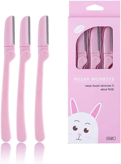 Wenkbrauw Scheermesjes - Gezicht Trimmer Vrouwen - Gezichtshaar Verwijderen - Veiligheidsnet Bescherming - 3 stuks - Roze