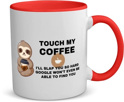 Akyol - koffie koffiemok - theemok - rood - Koffie - koffieliefhebber cadeau - leuke cadeau - met opdruk - coffee gift - verslaafd aan koffie - collega cadeau - 350 ML inhoud