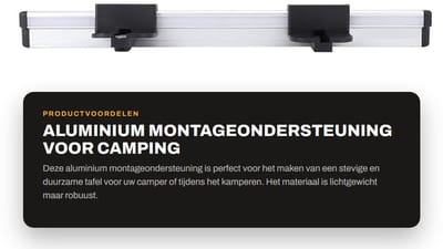 Dailygoods- Montage Aluminium - Steun 500 mm - Robuust en Duurzaam - Geanodiseerde Afwerking - Geschikt voor Campers/Caravans - Verbeterde Stabiliteit - Tafelrail