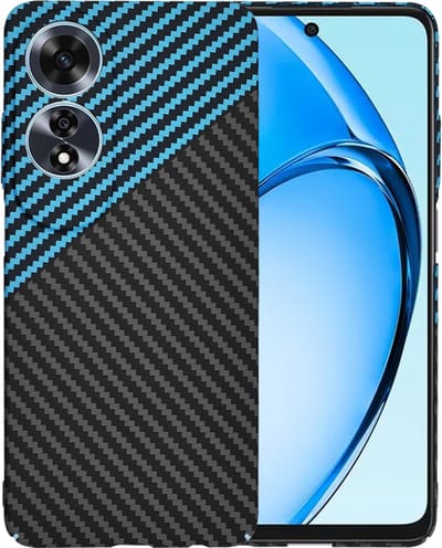 Hoesje geschikt voor Oppo A60 4G - Techsuit Carbonite FiberShell Carbon Back Cover - Blauw/Zwart