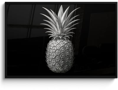 Poster in lijst - Fotolijst 120x80 cm - Posters - Ananas - Gedetailleerd - Bladeren - Posterlijst zwart - Decoratie - Wanddecoratie woonkamer - Muurdecoratie slaapkamer