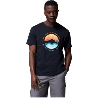 Columbia Heren Path Lake II Grafisch T-shirt (Zwart)