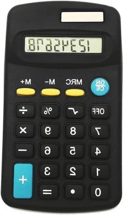 Rekenmachine Basis - Kantoor Calculator - Dagelijkse Berekeningen - Comfortabele Knoppen - 8 Cijfers - Zwart