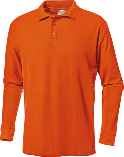 SIR SAFETY PIQUET POLO LONG SLEEVE Lange mouw Werkpolo HEREN Oranje - 100% Katoen - 200 g/m² - Kleurvast