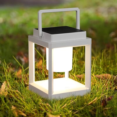 LISM-Buitenlamp, LED-nachtlampje, op zonne-energie werkende buitenlamp, waterdicht, draadloos, oplaadbaar, ideaal om te lezen, te decoreren en te kamperen - wit.