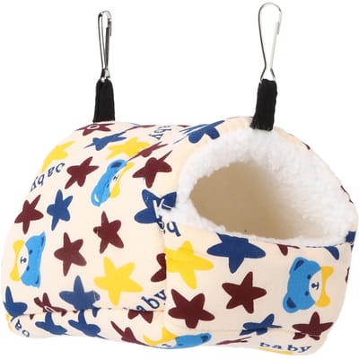 Petit Animal Suspendu Coton Hamac Hamster Hiver Chaud Coton Lit Suspendu pour Hamster Chinchilla et Petit Animal Type 1 white
