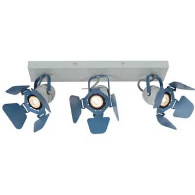 Lucide Opbouwspot Picto - Blauw En Grijs - 12,5cm - 3xgu10