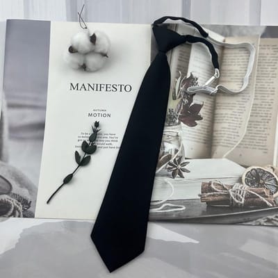 Trendy JK Stropdassen College Student Overhemd Pak Nekkleding Effen Bruine Stropdassen voor Mannen Vrouwen Lazy-tie Bachelor Uniform Korte Stropdas