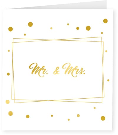 Gold white cards - Mr & Mrs